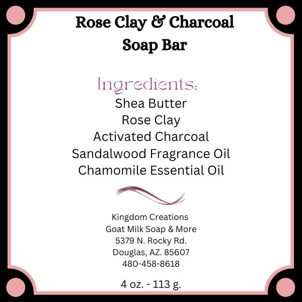 Rose Clay and Charcoal Soap Bar